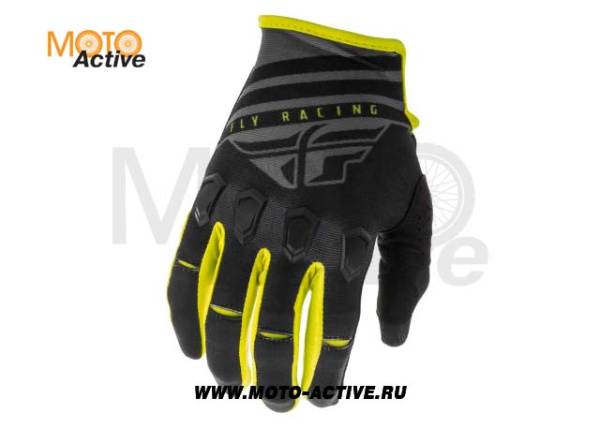 Перчатки FLY RACING KINETIC 2017 черные/Hi-Vis желтые